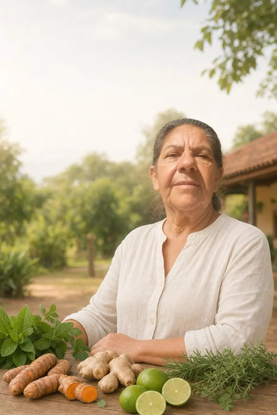 Cena de estilo de vida natural: chás, plantas e alimentos frescos